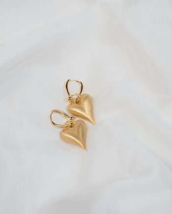 Σκουλαρίκια Κρίκοι Χρυσή Καρδιά