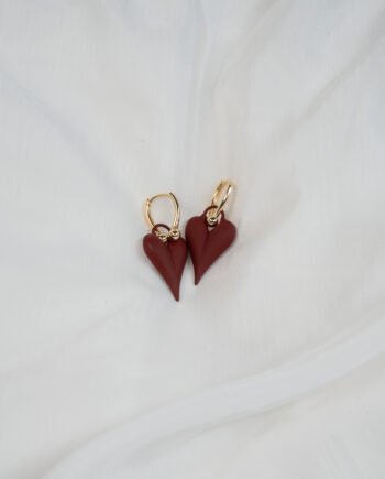 Σκουλαρίκια Καφέ Καρδιά