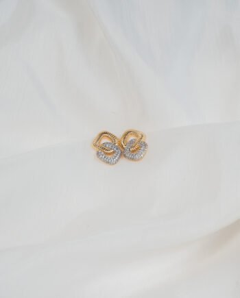 Σκουλαρίκια Κρεμαστά Χρυσά με Ασημί Ρόμβος