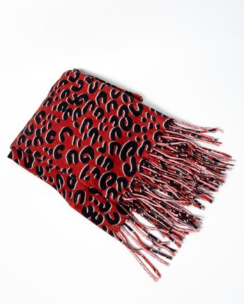 Κασκόλ Εσάρπα Μπορντό Λεοπάρ